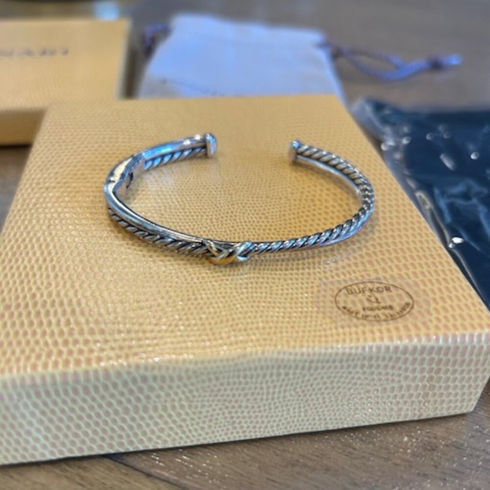 David Yurman Cable Open Cuff Bracelet | Sterling Silver | Medium Fit - Picture 4 of 8